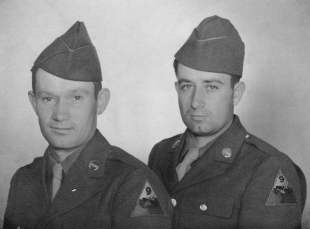 Lloyd and Floyd Malone, twin brothers, U.S. Army, WWII.  Photo courtesy of Roberta Malone.