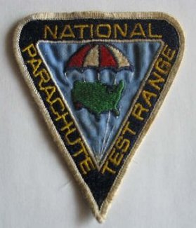 National Parachute Test Range embroidered patch.

From the collection of Mark Schneider.