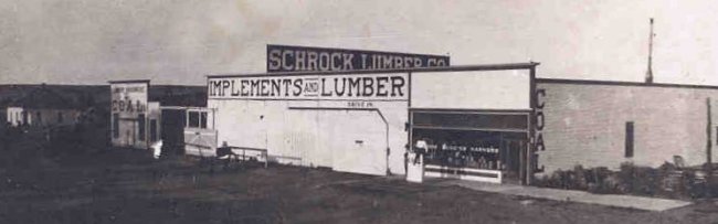 The Schrock Lumberyard, Wilmore, Comanche County, Ks. Photo courtesy of Janet Schrock Hubbard.