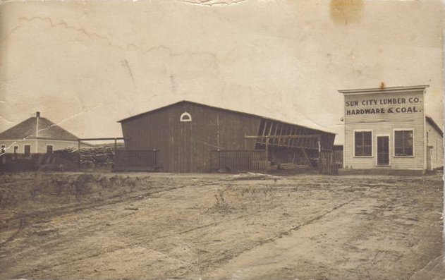 Sun City Lumber Company, Hardware and Coal,, Barber County, Kansas.

From Elloise Leffler's photo collection, courtesy of Kim Fowles.