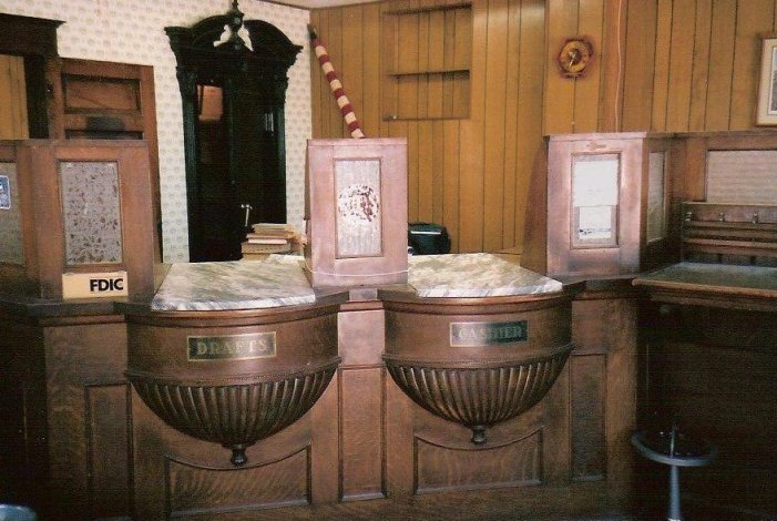 Tellers Windows, Wilmore Bank Building, Wilmore, Kansas, 2006.

Photo courtesy of Nancy Smith.