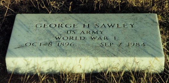 Gravestone for George H. Sawley,

Wilmore Cemetery, Comanche County, Kansas.

Photo by John Edward Schrock.