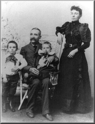 Thomas Jackson & Mattie (Wright) Wilmore with their sons, Arthur Thomas Wilmore (standing) and Ray Wright Wilmore. Photo courtesy of Gene & Sue Wilmore. 