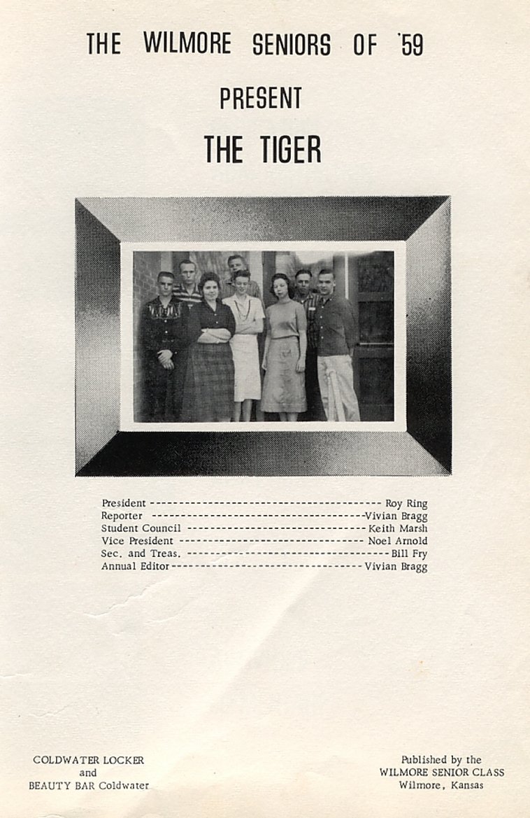 Page 1 
Left to Right: Roy Ring, Bill Fry, Jane Emerick, Dale Unruh, Lois Downing, Vivian Bragg, Keith Marsh, Noel Arnold.