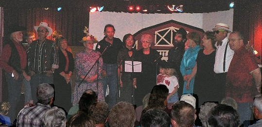 THE WILMORE OPRY performers take a bow at the end of an evening. Photo by Dave & Lloyd Rose for The Wilmore Opry.  Used with permission of Dave Rose.