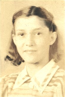 Frances Wright, 7th grade, 1940-41. Photograph from the collection of Wendel G. Ferrin. This photo is from a page titled My School Chums in a scrapbook of photos of class mates in Wilmore, Kansas.