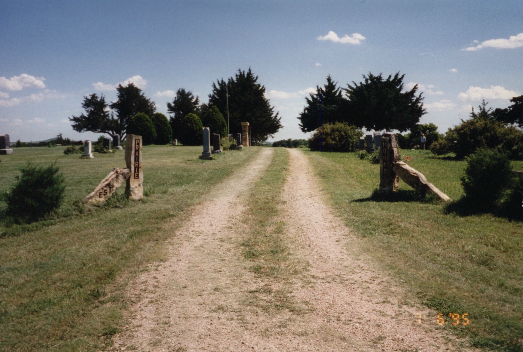 Entry to Prairie Mound Cemetery, Ellsworth County, KS