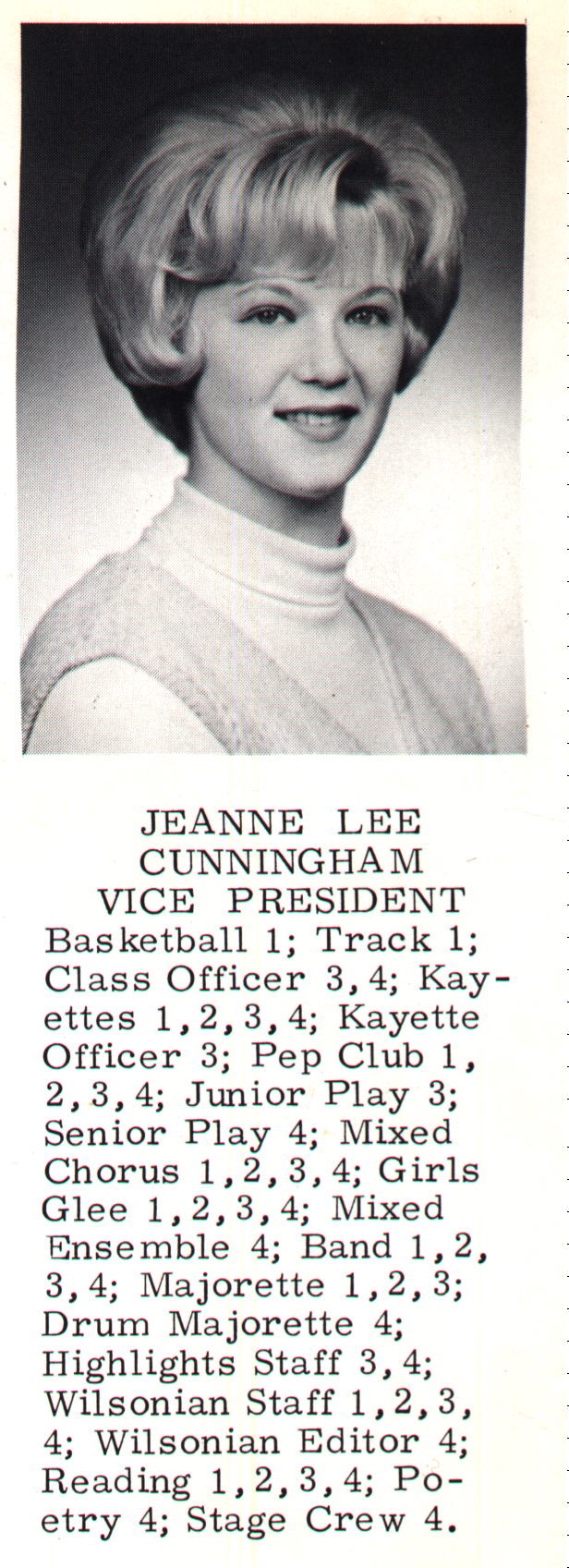 Jeanne Lee Cunningham - 1966