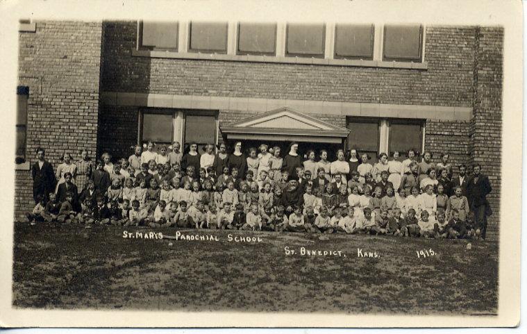 Photo of St. Mary's Parochial School, St. Benedict, 1915